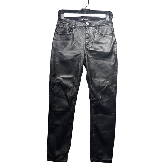 Express Womens Ankle Legging High Rise Pants Black 2S/2C Stretch #6415 - Picture 1 of 6